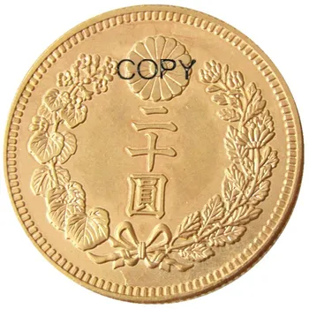 JP(25)Japonsko 20 Jen Pozlátené Ázijské Meiji 41 Rok pozlátená Kópia Mince