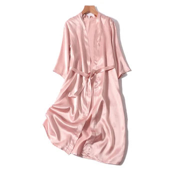 Ženy Leto Prírodný Hodváb Dámy hodváb farbou elegantné nightgown Pohodlné sexy Šaty
