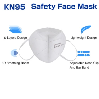 50PCS FFP2 KN95 Filtrovanie Tváre pleťové Masky Prachotesný Bezpečnosti Netkaných Strmeň Úst Masku, Ochranné KN95 FFP2 Mascarillas