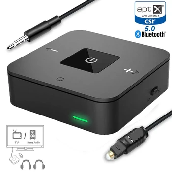 Dual Link Bluetooth 5.0 Aptx Nízku Latenciu 3,5 mm SPDIF Optický Audio Vysielač, Prijímač Bezdrôtovej TV PC Reproduktorov Hudba Adaptér