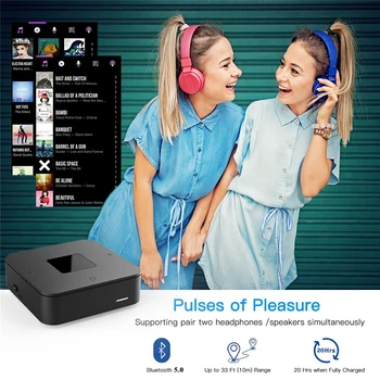 Dual Link Bluetooth 5.0 Aptx Nízku Latenciu 3,5 mm SPDIF Optický Audio Vysielač, Prijímač Bezdrôtovej TV PC Reproduktorov Hudba Adaptér
