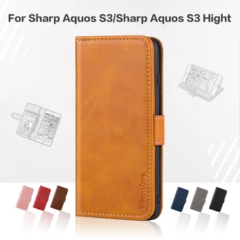 Flip Cover Pre Sharp Aquos S3 Business Case Luxusné Kožené S Magnetom Peňaženky Prípade Sharp Aquos S3 Výška Kryt Telefónu