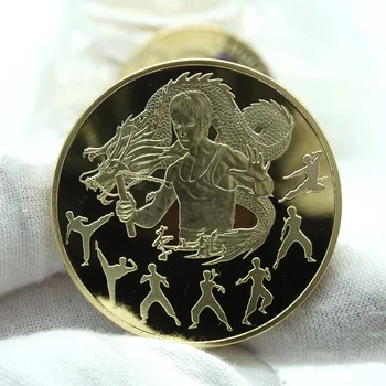 Nové desinge Bruce Lee 80. Výročie zlatej Pamätnej Mince Zbierku Čínskeho Draka Kovové Výzvou Mince Zber