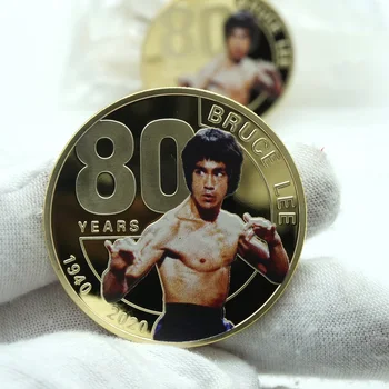 Nové desinge Bruce Lee 80. Výročie zlatej Pamätnej Mince Zbierku Čínskeho Draka Kovové Výzvou Mince Zber
