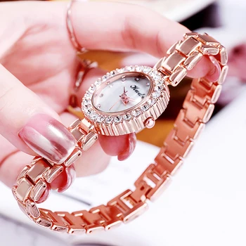 Luxusné Jednoduché Módne Hodinky pre Ženy, Štýlový Náramok Zlatej Nehrdzavejúcej SteelLadies Náramkové Hodinky Quartz Hodiny Šaty Náramkové hodinky