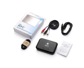 NFC Bezdrôtové Bluetooth Stereo 5.0 Audio Prijímač Prenosný Adaptér s podporou NFC 3,5 mm/ RCA výstup Zvuk Hudby Auto Reproduktor