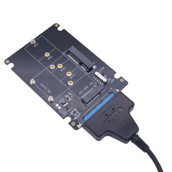 SSD Adaptér M. 2 NGFF alebo rozhraním MSATA na SATA 3.0 Adaptér USB 3.0 2.5 SATA Pevný Disk, 2 v 1 Converter, Čítačka Kariet Kábel pre PC, Notebook