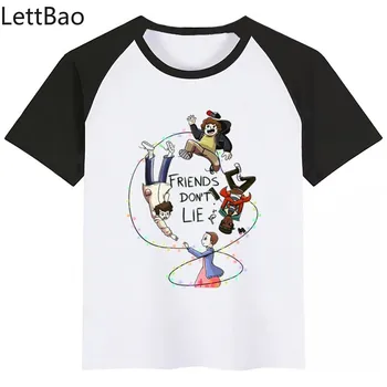 Letné Krátke Rukáv Dieťa T-shirt Chlapcov Dievčatá Zvláštnejšie Veci, Priatelia, Nie je Lož Cartoon Tričko Deti Zábavné detské Oblečenie