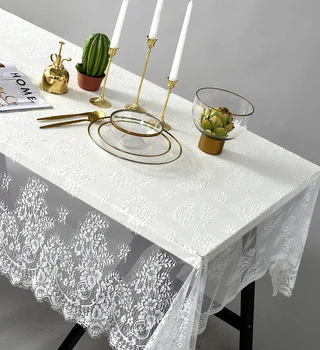 ADOREHOUSE Obdĺžnikový Čipky Obrus Vianočný Stôl Kryt Vintage Čipky Pletené Tabuľka Dekor Strana navrhne Domáce Dekorácie