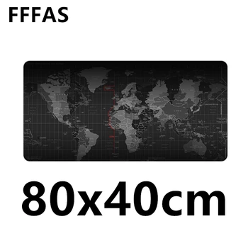 FFFAS 80x40cm Super Veľký Stôl Vankúš Tabuľka Klávesnice Mat Chránič Rozšírené Mousepad Hra, Hráč na Mape Sveta XL Amerike Podložka pod Myš