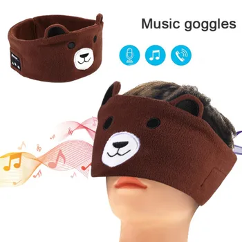 Pohodlný Hlavový Most Pre Umývanie Roztomilé Zvieracie Vzory Pre Bluetooth Headset Zvierat Hlavový Most Spánku Očná Maska-Om Hippo Klobúk