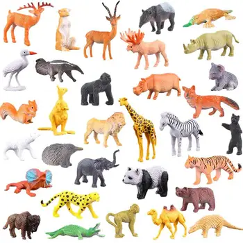 RCtown 53pcs/set Mini Jungle Zvierat Hračka Nastaviť Dinosaura Voľne žijúcich živočíchov Model, Deti Puzzle Raného Vzdelávania Darček