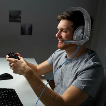 Navrhnuté Pre Hry, Herné Headset Mikrofón Stereo-Over-ear Slúchadlá Stereo Zvuková Izolácia Hluku Pre PS4 Nintendo Prepínač Xbox Jeden PC