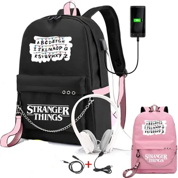 Nové Zvláštnejšie Veci batoh Multifunkčné USB Nabíjanie Cestovné Plátno Študentský Batoh Pre Dospievajúcich Chlapcov, Dievčatá, Školské tašky