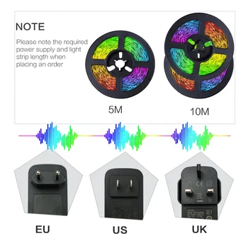 Bluetooth, APLIKÁCIA Hudba Led Pásy Svetla 5/10M 5050 RGB Pružný pás s nástrojmi 12V Farebné Vymeniteľné Nepremokavé Diódy Pásky pre Domáce Deco