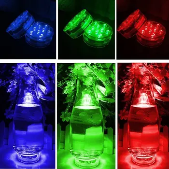 LED Diaľkové Ovládanie RGB Potápačské Svietidlá Napájané Batériou Podvodné Nočné Osvetlenie, Vonkajšie Strany Záhrade Bazén Dekorácie Svetla