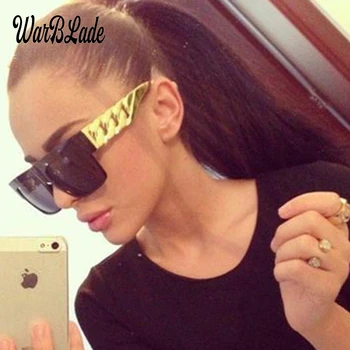 WarBLade 2018 Muži Móda Zlaté Kovové Reťaze Kim Kardashian Beyonce slnečné Okuliare Vintage Hip Hop Slnečné Okuliare Gafas De Sol UV400