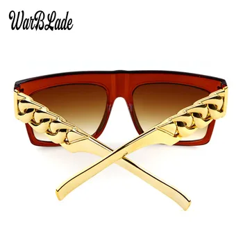 WarBLade 2018 Muži Móda Zlaté Kovové Reťaze Kim Kardashian Beyonce slnečné Okuliare Vintage Hip Hop Slnečné Okuliare Gafas De Sol UV400