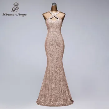 Nový sexy späť štýl sequin večerné šaty vestido de festa prom šaty vestidos elegante strany noc šaty sukienki wizytowe