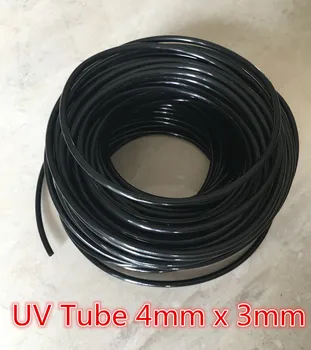 5 m Black UV Tlačiareň Atrament Trubice 4 mm x 3 mm UV Atrament Rúry Hadice pre tlačiareň