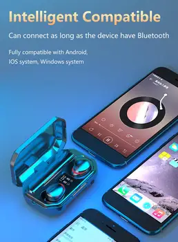 Nové Bezdrôtové Bluetooth V5.1 Slúchadlá HD Stereo Športové Headset na Zníženie Hluku, LED Displej 2000Ah Poplatok Prípade Pre Xiao Huawei