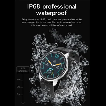LW11 Smart Hodinky Celej Obrazovke Monitora tepu Smartwatch Vodotesný IP68 Fitness Sport Sledujte Inteligentný Náramok pre Android IOS