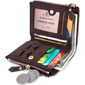Vintage Mužov Peňaženky RFID Krádež Chrániť Mince Vrecko na Zips Peňaženka Peňaženky pre Mužov s Zipsy Magic Peňaženky Krátke Luxusné pánske Peňaženky