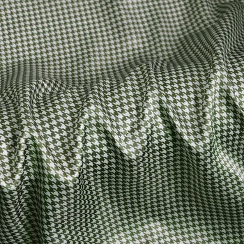 Podľa Meter Houndstooth Vzor Satin Textílie Geometrických Tlač Charmeuse Materiál Mäkké Obloženia