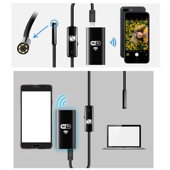 KERUI Wifi Endoskopu Kamera Mini 1m 2m 5m Bezdrôtový 1200P HD nepremokavé Endoskopu Borescope Inšpekcie pre iPhone Android, Fotoaparát