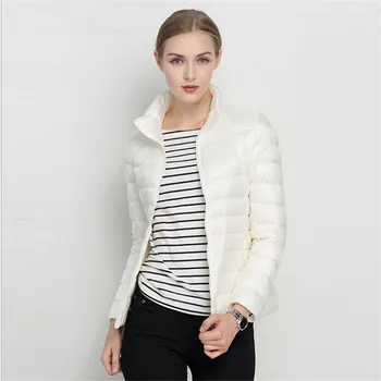 Johnature 2020 Nové Ženy Kabát na Jeseň Zima 90% Biele Kačacie Nadol Bunda 16 Farieb, Teplé Slim Zips Módne Svetlo Dole Kabát S-3XL
