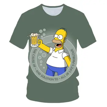 2020 Nové 3d Vytlačené Simpsons-Krátke rukávy T-shirt Pár Ulici Ležérny Top T-shirt Lete Mužov/žien T-shirt Deti Topy