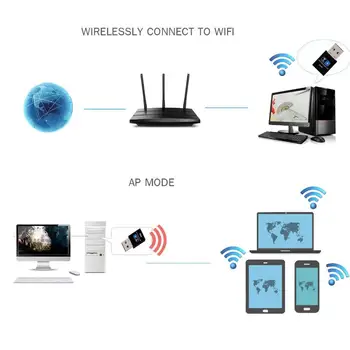 USB WiFi Adaptér 2,4 GHz WiFi Anténa Bezdrôtovej Sieťovej Karty Prijímač Wifi Dongle Adaptér Bluetooth pre systém Windows XP/Vista/7/8/10