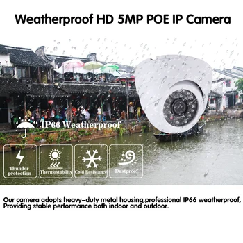 NINIVISION H. 265 PoE IP Kamera 5MP Dome Bezpečnostné vnútorné Vonkajšie bezpečnostné Kamery CCTV Nočné videnie Video Surveillance Camera