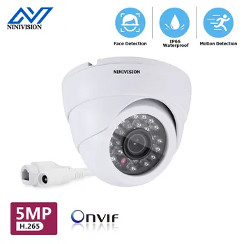 NINIVISION H. 265 PoE IP Kamera 5MP Dome Bezpečnostné vnútorné Vonkajšie bezpečnostné Kamery CCTV Nočné videnie Video Surveillance Camera