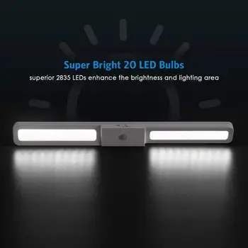 Nočné svetlo 20LED USB infračervené ľudské telo snímača lampa kuchyne, chodby, šatník, ľahké ovládanie indukčných spálňa, nočné lampy