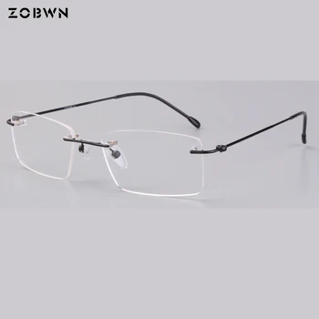 Super svetlo optické Sklá muž Tenký drôt okuliare na čítanie krátkozrakosť oko black bez obrúčok Ženy Muži Okuliare montures de lunette