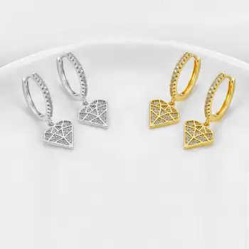 Móda Cubic Zirconia Geometrické Hoop Náušnice Najvyššej Kvality kórejský Diamond tvar drop Náušnice Pre Ženy, Svadobné Šperky 2020