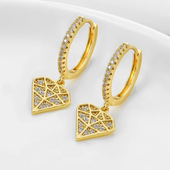 Móda Cubic Zirconia Geometrické Hoop Náušnice Najvyššej Kvality kórejský Diamond tvar drop Náušnice Pre Ženy, Svadobné Šperky 2020