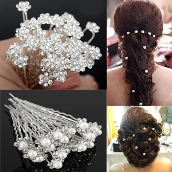 Ženy Príslušenstvo Vlasy Pearl Flower Crystal Drahokamu Sponky Do Vlasov, Svadobné Svadobné Vlasy Česať Vlasy Klip Headdress Šperky Darček 2021