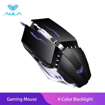 AULA S30 Hernej Myši 7Button Programovateľné Kovové Myš pre Hráčov, PC, Notebook