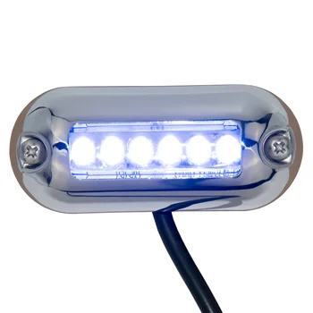 12V Morských Oválne LED Podvodná Svetla Modrého Motívu Svetlo Povrchová Montáž 6 LED IP68