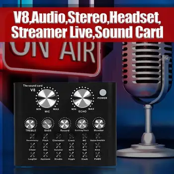 ALLOYSEED V8 Audio Bluetooth 4.2 Headset Micrphone K Pieseň Stereo Live Vysielanie Externé Zvukové Karty Pre Mobilný Telefón, Počítač PC