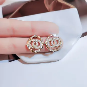 Kvalitné, Luxusné Značky Ihly Brúsenie Malý Kruh List Stud Náušnice pre Ženy Okraj Micro Vložkou Zirkón Gotický Šperky 2020