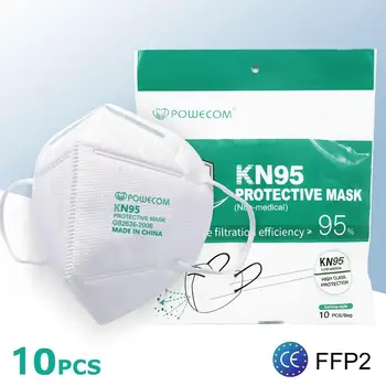 10PCS FFP2 KN95 Filter pleťové Masky 5 Vrstva Non-jednorazové Ochranné Masky Proti Prachu, Filter Bezpečnosť Maska Netkaných Priedušná Maska