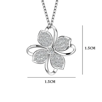 Utimtree 2019 Nové Four Leaf Clover Choker Náhrdelník Šperky Kvet 925 Strieborné Prívesky, Náhrdelníky Reťazca Narodeninové Darčeky Pre Ženy