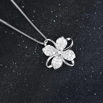 Utimtree 2019 Nové Four Leaf Clover Choker Náhrdelník Šperky Kvet 925 Strieborné Prívesky, Náhrdelníky Reťazca Narodeninové Darčeky Pre Ženy