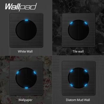 Wallpad 4 Gang 1 Spôsob Wall Light Switch Náhodné, Kliknite na Tlačidlo S LED Indikátor Nehrdzavejúcej Ocele Panel-Domovská stránka