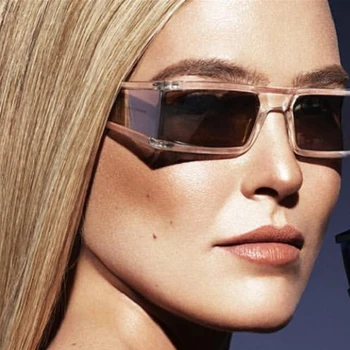 Móda Obdĺžnik Malé slnečné Okuliare Ženy 2020 Luxusné Značky Mirror Silver Black Jasný Objektív Jeden Kus Punk Mužov Gafas Odtiene UV400