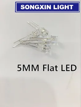 500pcs 5 mm Transparentné Červená LED Dióda Ultra Svetlé Plochou strechou, Široký Uhol Jasný Objektív 5 mm Svetelné Diódy LED Lampa
