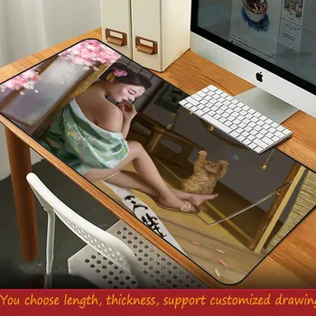 XGZ super podložka pod myš s karikatúra žena, počítačové hry pad, non-slip prírodného kaučuku, veľký pad s drážkami je vhodná pre hráčov